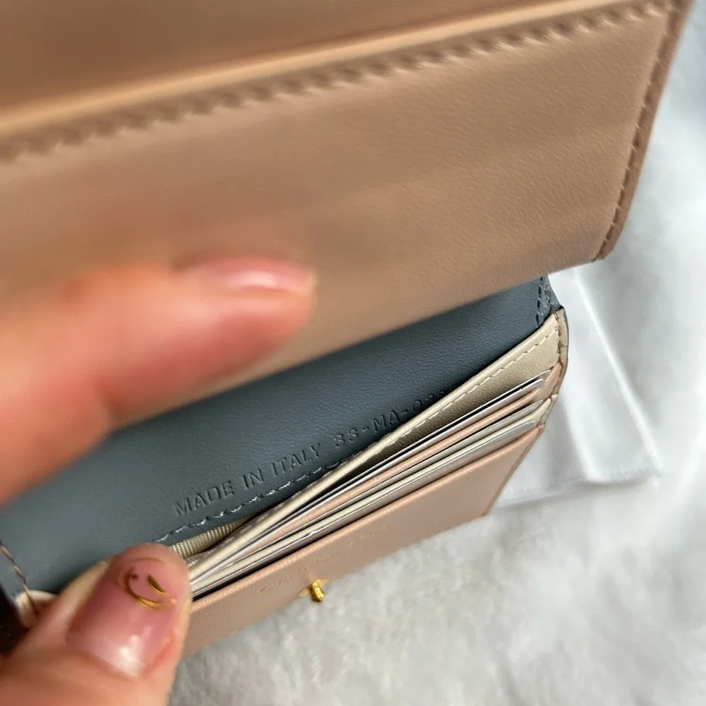 Dior Quilted Wallet in Gray with Gold Accent